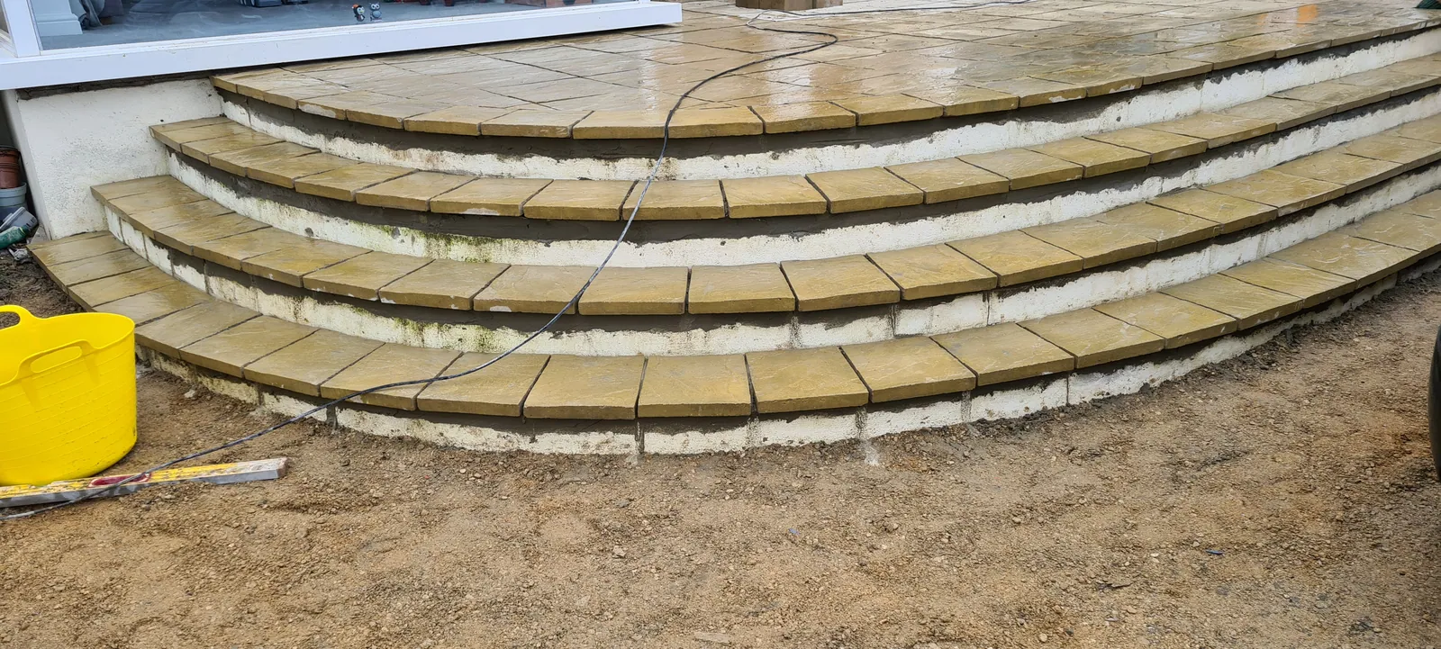 Sandstone Patio with Curved Steps – photo 3